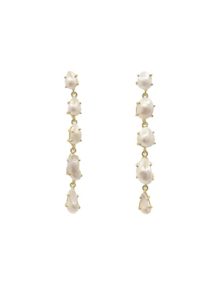 Boucles d'oreilles en cascade de perles baroques