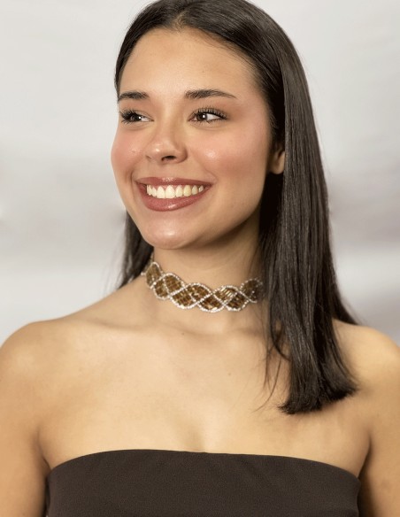 Choker de Pedrería Marrón Hecho a Mano