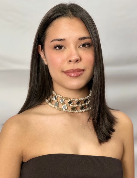 Choker ancho doble con espejitos Choker ancho doble con espejitos