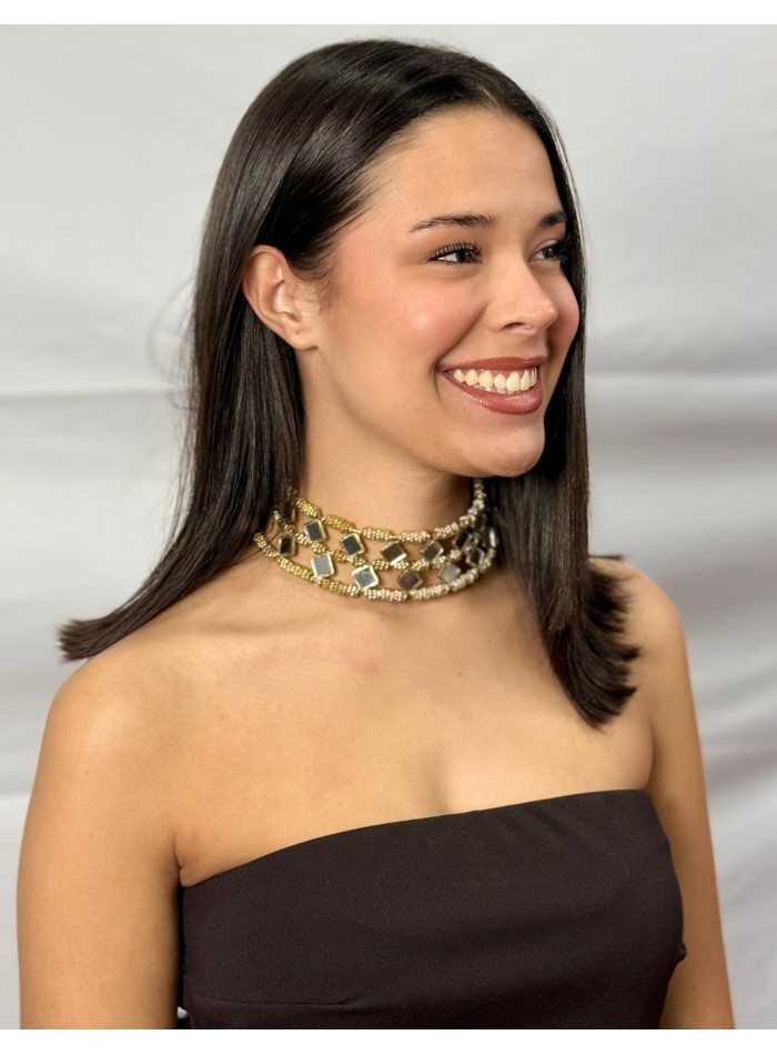 Double wide choker with mirrors