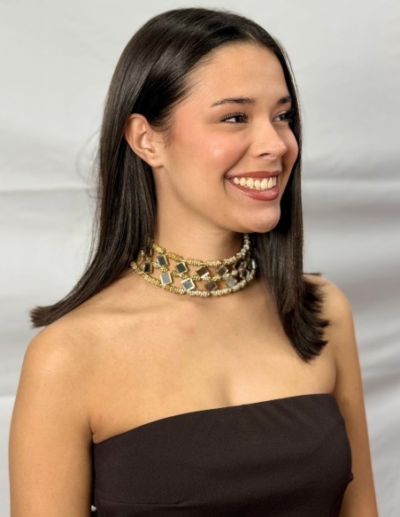 Double wide choker with mirrors