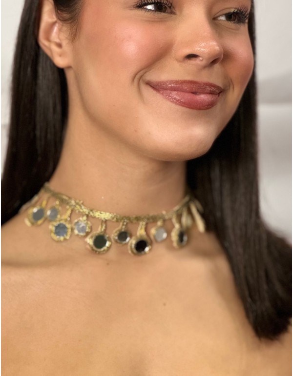 Choker with crystals in the shape of drops 2