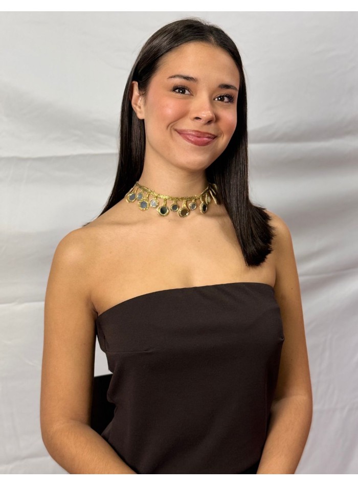 Choker con cristales en forma de gotas