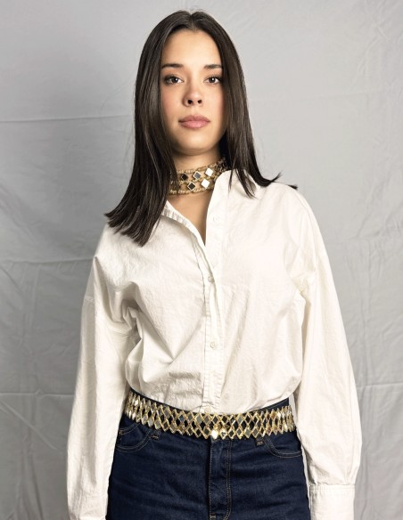 Ceinture dorée avec cristaux en forme de diamants