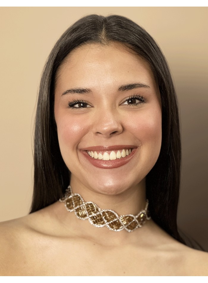 Tour de cou en strass marron fait main