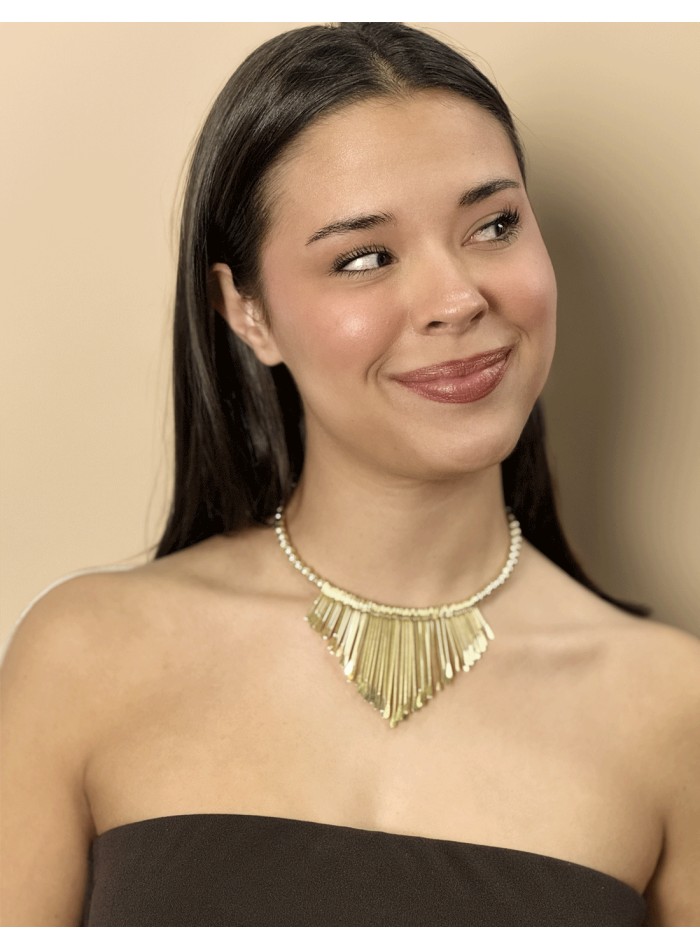 Boho style golden choker