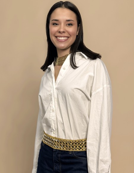 Cinturón ancho dorado con cristales para regalar Cinturón ancho dorado con cristales para regalar