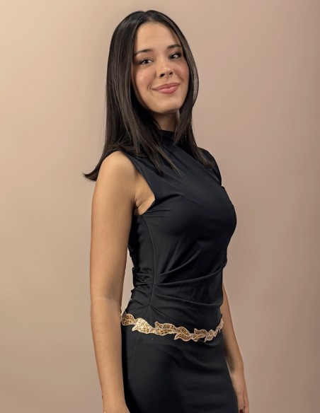 Cinturón de fiesta con pedrería dorada Cinturón de fiesta con pedrería dorada