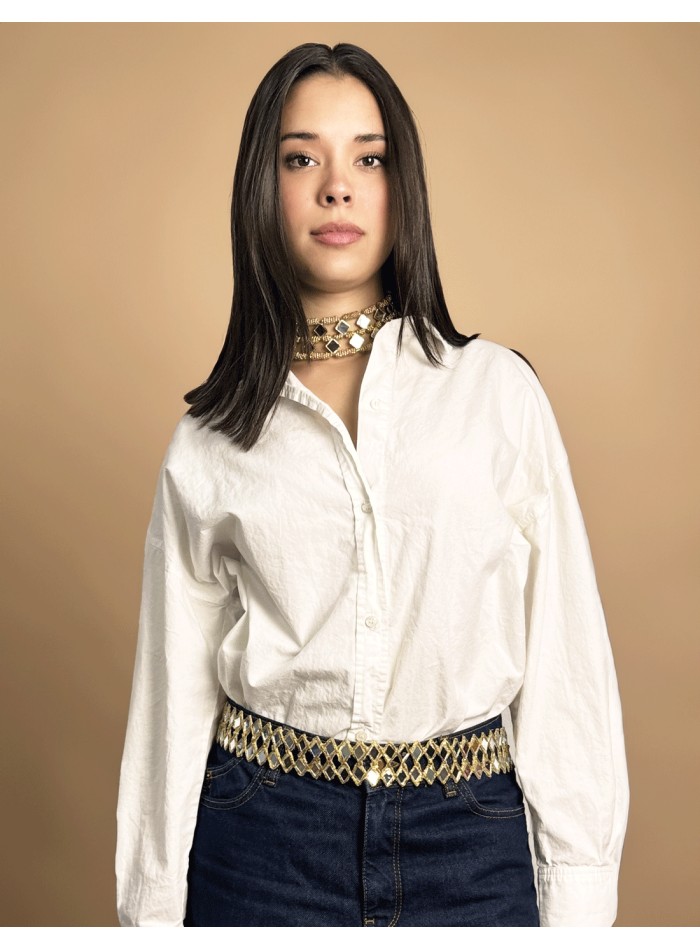 Gold belt with rhombus-shaped crystals