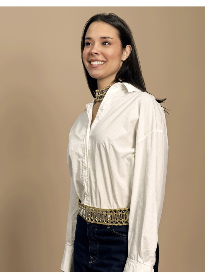 Wide belt with adjustable mirrors