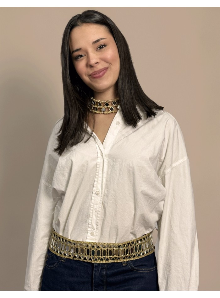 Wide belt with adjustable mirrors