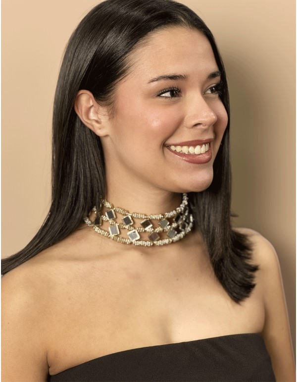 Double wide choker with mirrors 2