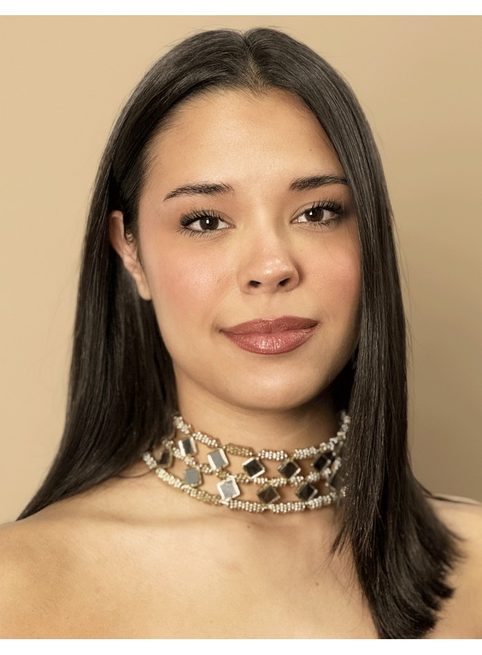 Choker ancho doble con espejitos