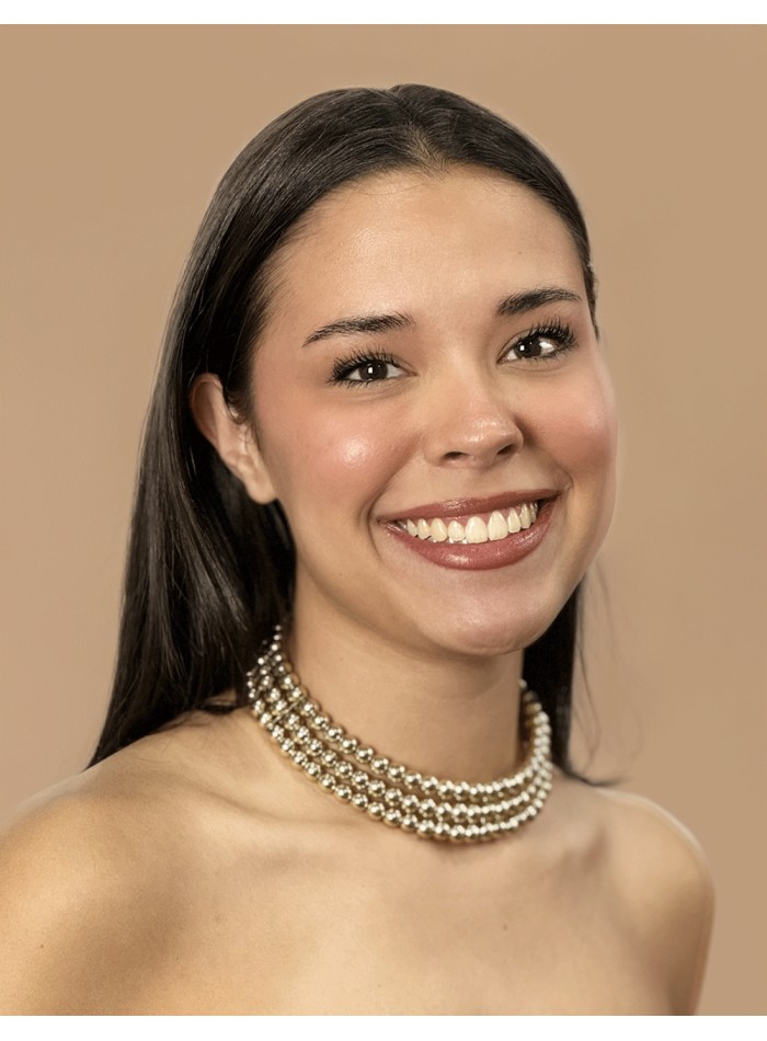 Gold Choker with 3 rows of beads