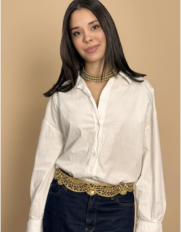 Ceinture ondulée en or avec miroirs 2