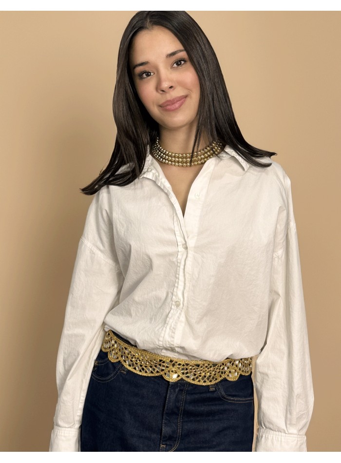 Ceinture ondulée en or avec miroirs