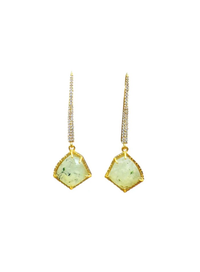 Earrings with elongated design with zirconia...