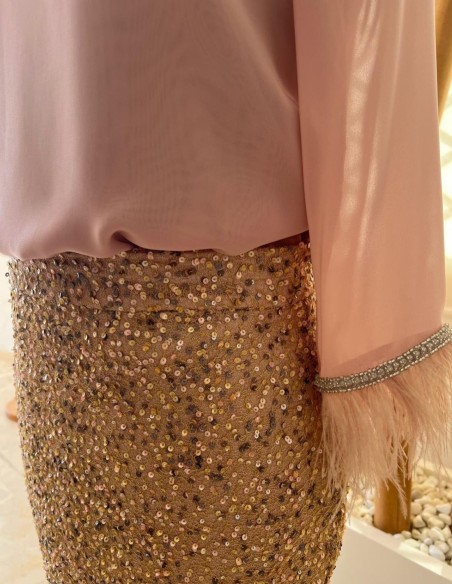 Sequin midi skirt for wedding guests