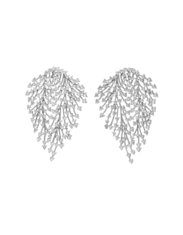 Boucles d'oreilles en argent avec structure ramifiée avec...