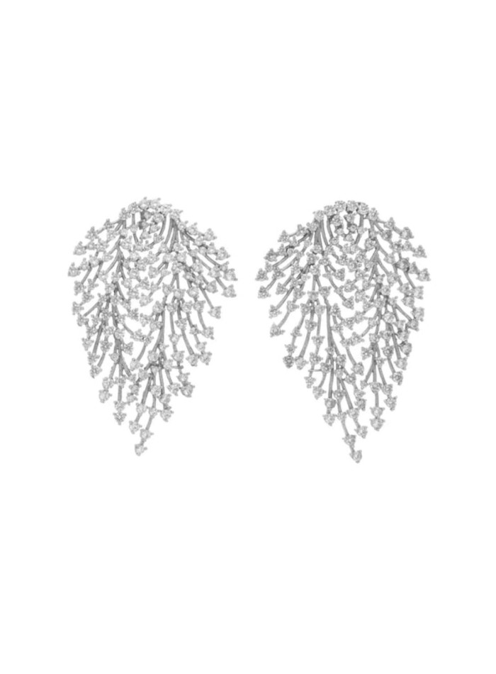 Earrings in silver with branched structure with...