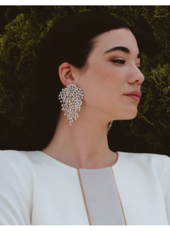 Boucles d'oreilles en argent avec structure...