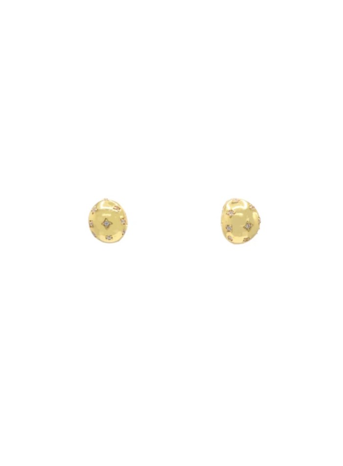 Small earrings with alternating zirconia details