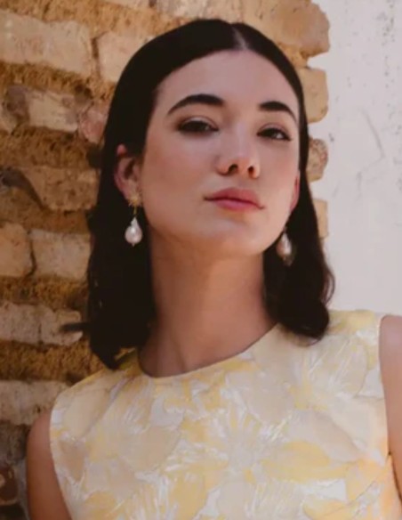 Boucles d'oreilles avec étoile en zircon et perles