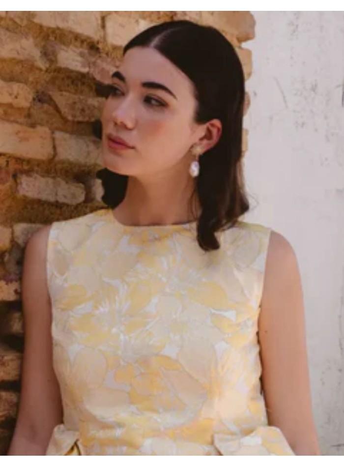 Earrings with star with zirconia and pearl