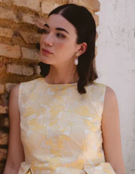 Earrings with star with zirconia and pearl