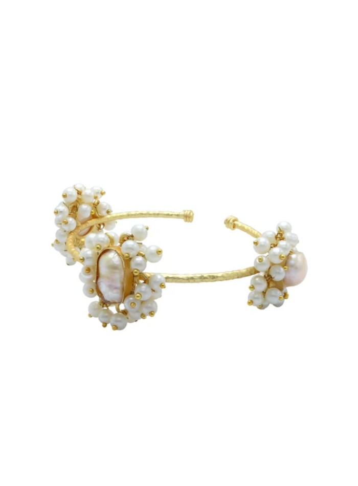 Bracelet réglable avec fleur de perle