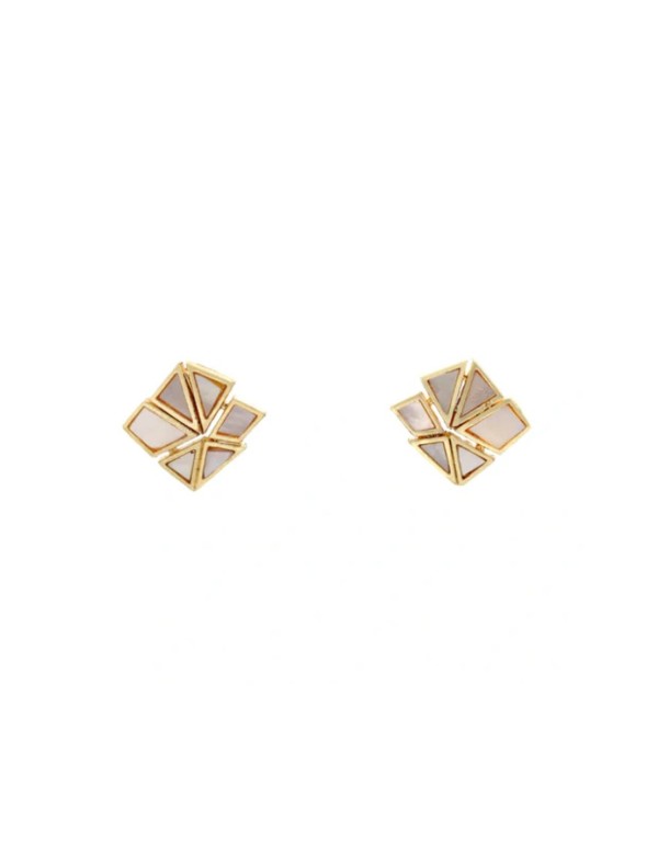 Earrings with geometric design and stones