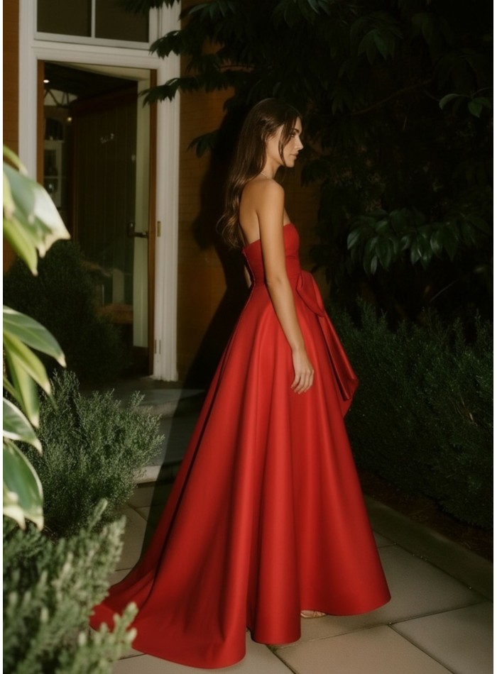 Robe à encolure sans bretelles et à longueur...