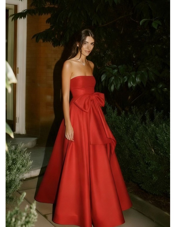 Long dress with strapless neckline and maxi-lapel for a... 2
