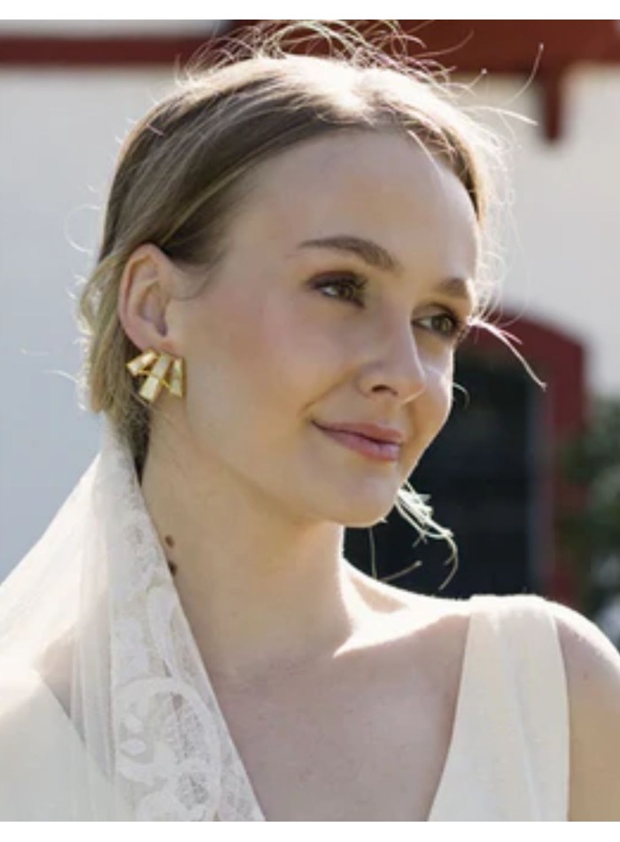 Boucles d'oreilles avec trois pierres de nacre...