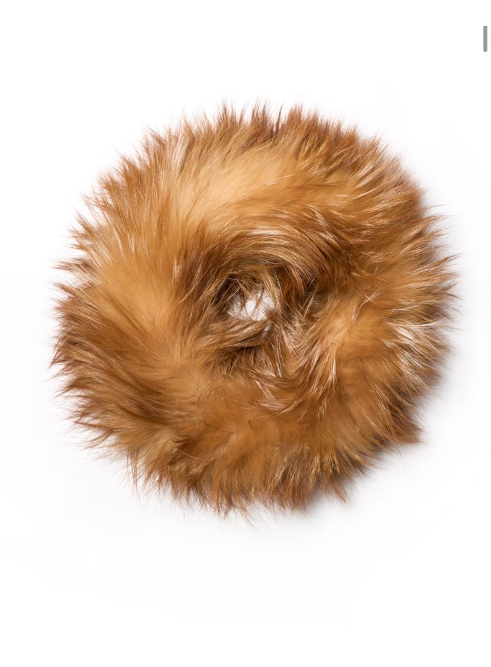 Brown elastic natural faux collar