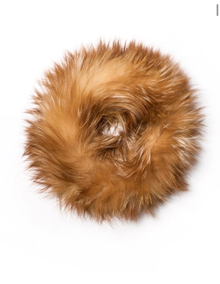 Brown elastic natural faux collar