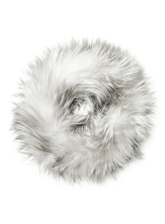 Elastic white leather collar