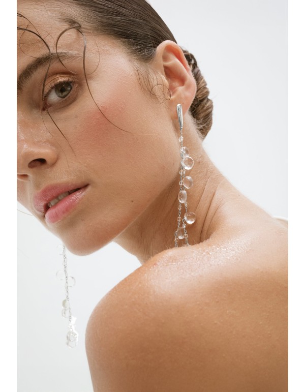 Pendientes largos de novia con cristales 2