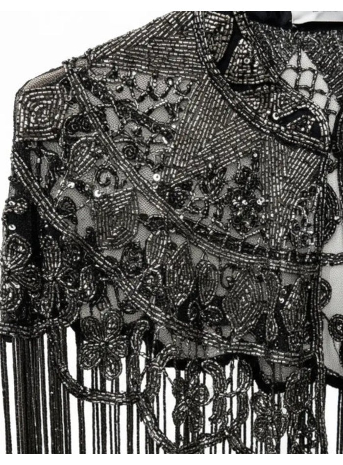 Cape bijou avec broderie de paillettes et...