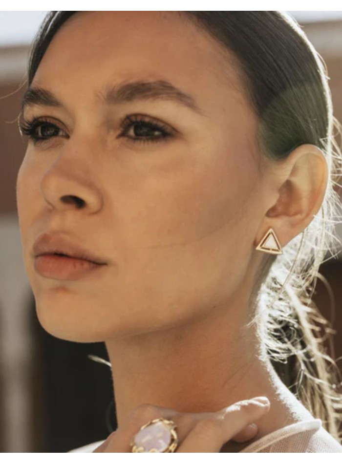 Boucles d'oreilles plaquées or avec motif...