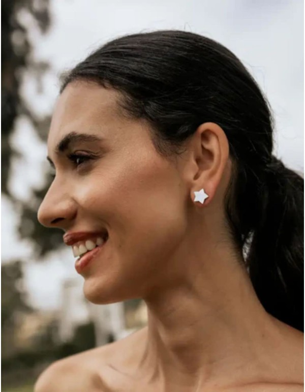 Small mother-of-pearl star earrings 2