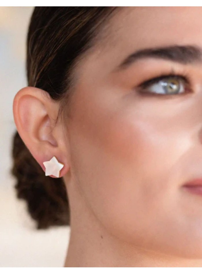 Small mother-of-pearl star earrings