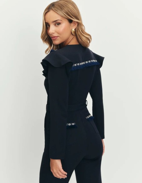 copy of Combinaison ajustée avec bordure frangée et détails frangés