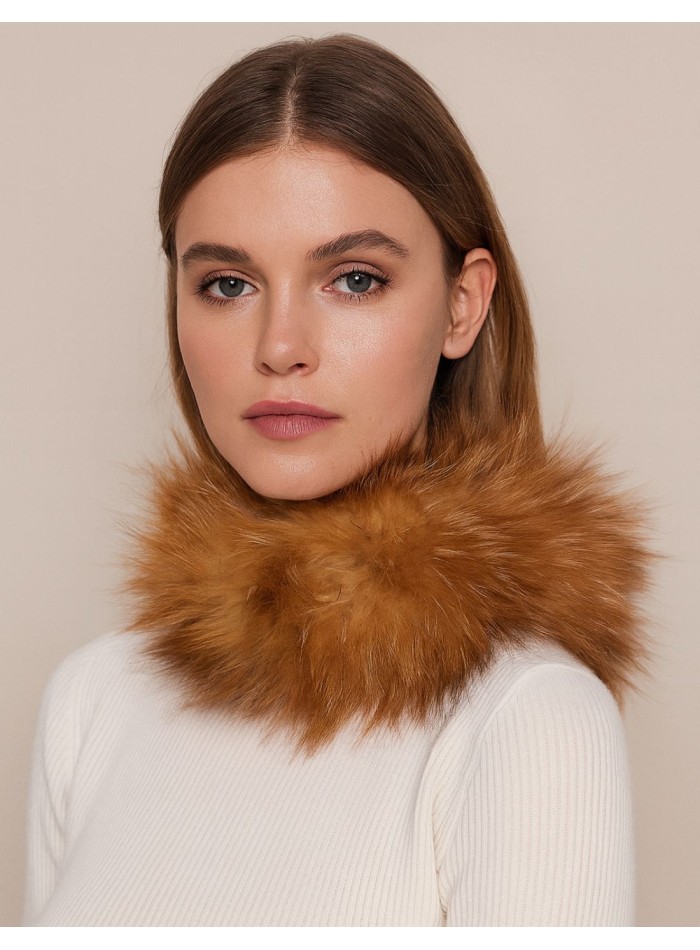 Collier en cuir naturel élastiqué marron