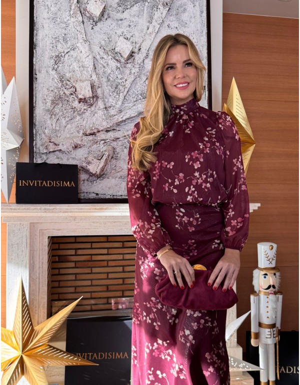 Ensemble deux pièces à imprimé floral marron 2