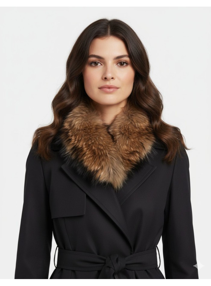 Étole en cuir naturel marron