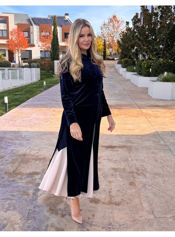 Kimono en velours avec boutons