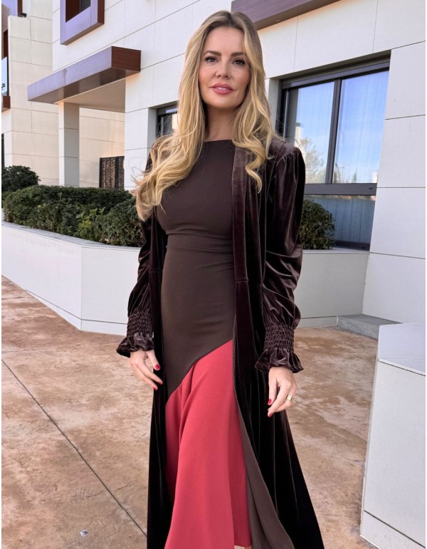 Kimono d'invité en velours marron