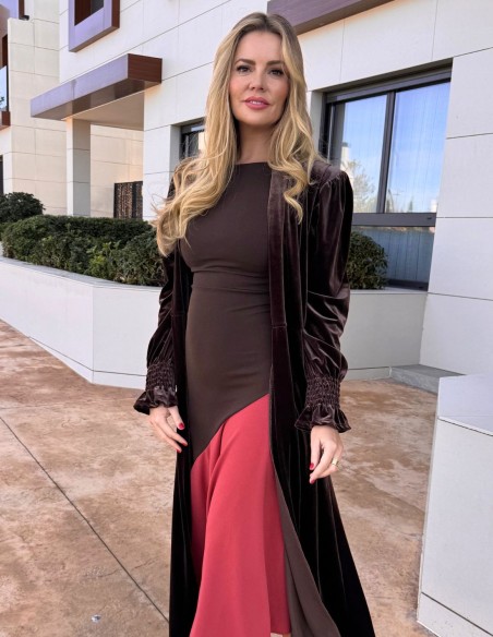 Kimono d'invité en velours marron