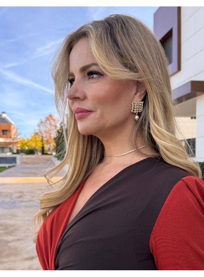 Boucle d'oreilles de fête avec cristaux et...